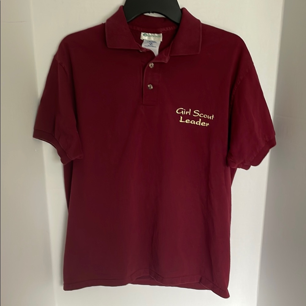 Girl Scout Leader burgundy Polo Shirt women’s size M